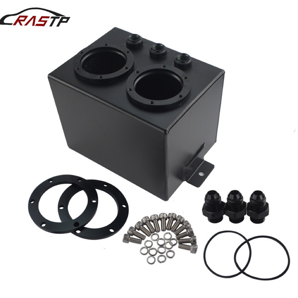 RASTP-High Quality 1 Set 3L Aluminum Dual Bill Fuel Surge Tank Without 044 Fuel Pump Black RS-OCC025