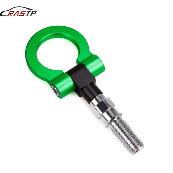 RASTP-Universal Racing Front Tow Hook Auto Trailer Ring Vehicle Towing Hanger For Japanese Car Accessories Green RS-TH008-2