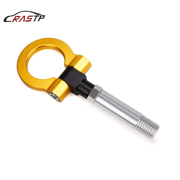 RASTP-Tow Hook Aluminum Track Racing Front Bumper Auto Trailer Ring Eye Towing Kit for Mazda CX5 RX8 Gold RS-TH008-5