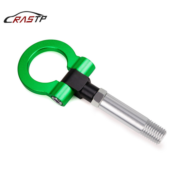 RASTP-Tow Hook Aluminum Track Racing Front Bumper Auto Trailer Ring Eye Towing Kit for Mazda CX5 RX8 Green RS-TH008-5