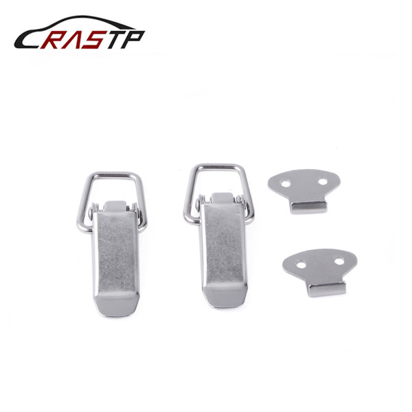 RASTP-2Pcs Universal Bumper Durable Stainless Steel Security Hook Lock Clip Kit For Racing Car Truck Hood Quick Release Fastener RS-ENL019