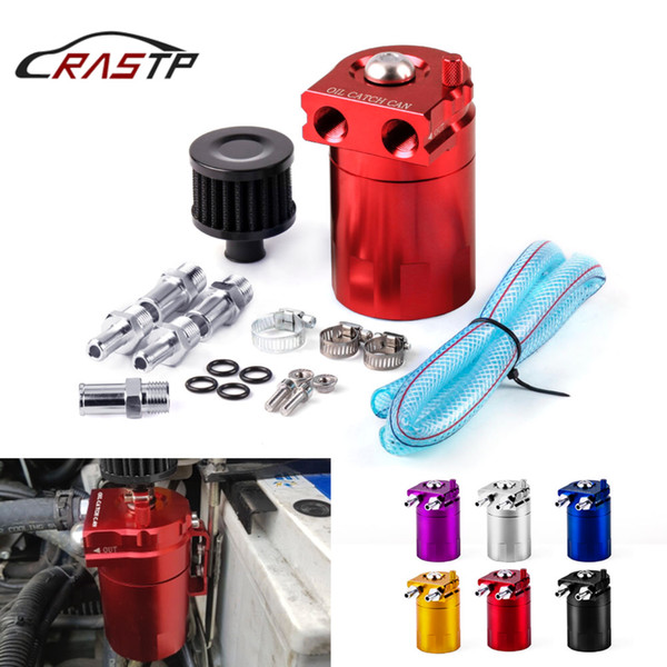 RASTP-Aluminum 0.3L Oil Catch Can Kit Replacement Air Oil Separator Oil Filter Tank Car Accessories RS-OCC009