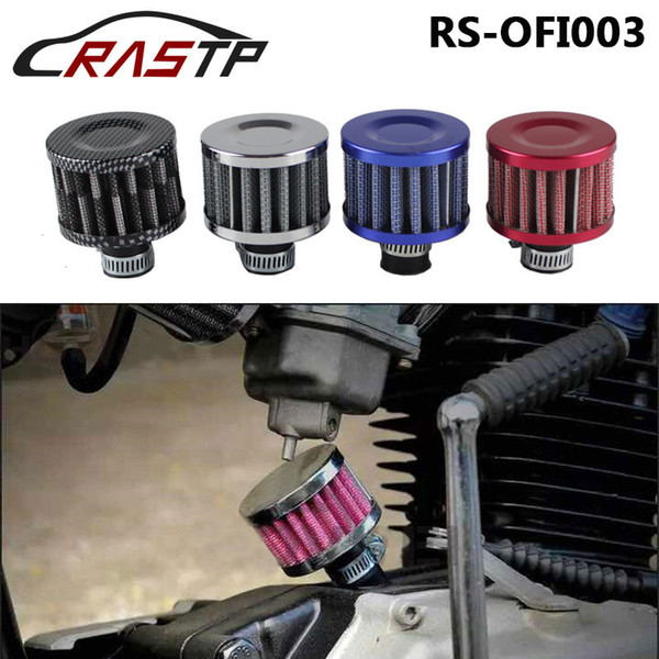 RASTP-Free Shipping 12mm Car Red Mini Air Filter Car Motor Cold Air Intake Filter Turbo Vent Crankcase Breather RS-OFI003