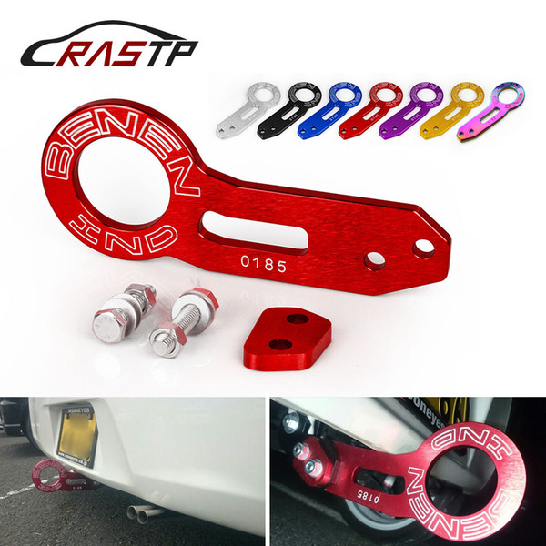 RASTP - Hot Selling Universal Fitment Racing Car Styling ENE-0185 Aluminium Rear Tow Hook NEO Chrome LS-TH002