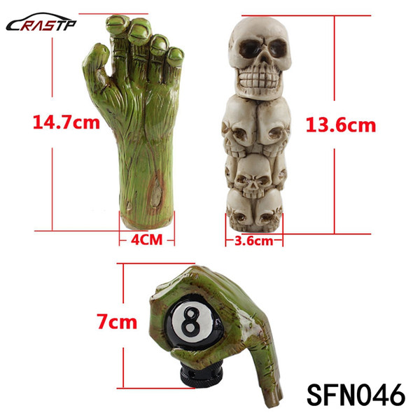 RASTP-Free Shipping Hollaween Gift New Shift kits Green Devil hand Gear Shift Knob TripleSkull Head Shift knob 3 Options LS-SFN046