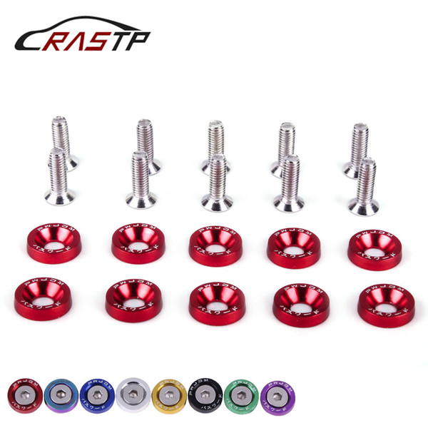 RASTP-Hot Selling Aluminum Fender Washers 10PCS Washer and Bolts Fit for Honda Civic Integra RSX EK