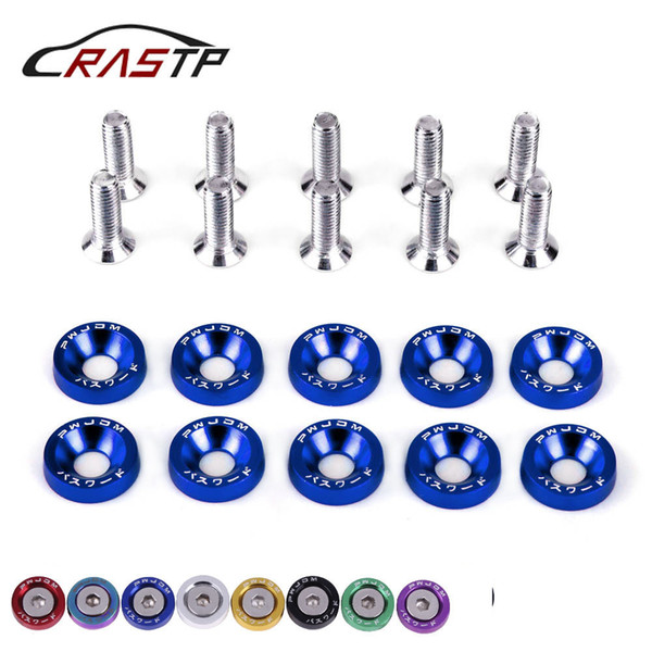 RASTP-10pcs/Pack JDM Style Aluminum Fender Washers And bolt For Honda Civic Integra RSX EK EG DC RS-QRF002