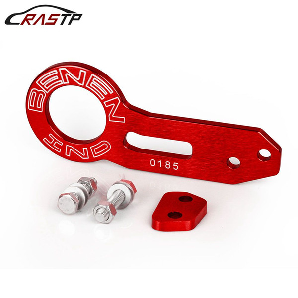 RASTP BENEN Universal Car Rear Tow Hook Set For Most Car Auto Trailer Ring Red RS-TH002