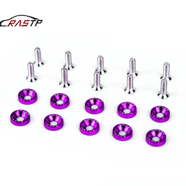 RASTP-Top Selling Car Universal Screw Washer Car Fender M6 Bolt Screw+Bumper Washer JDM 10pcs Have In Stock QRF-002