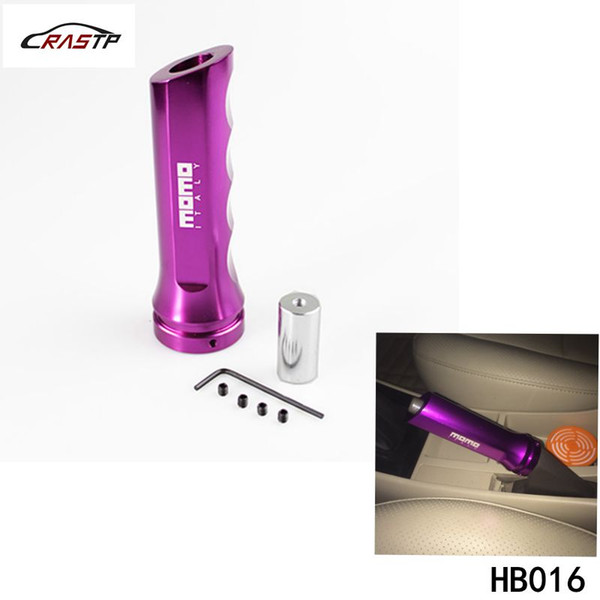 RASTP -MOMO RACING Universal Auto Car Aluminum Hand Brake Sleeve Handbrake Handle Hand Protector Cover Purple RS-HB016