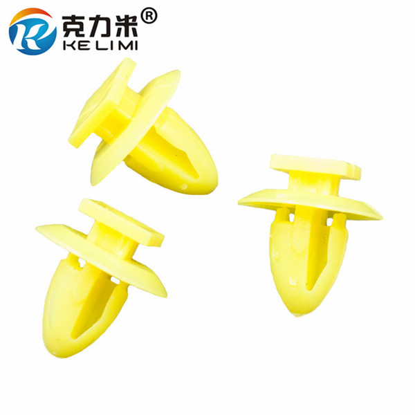 100 Pcs Auto Parts Door Panel Trim Snaps Fastener Clips For Ford Yellow Plastic Decorative Retainer Buckle