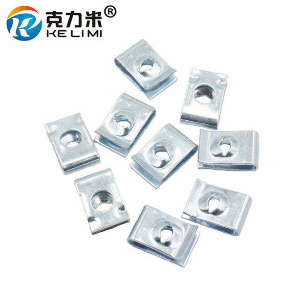 100 Pcs Metal U-Type Clips screw grommets Gasket Fastener Snaps Retaining Clamp Fixed Buckle