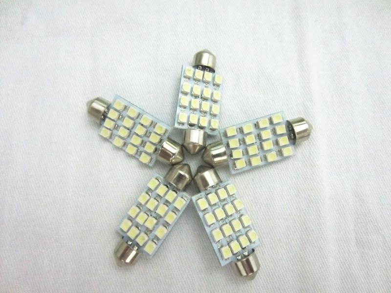 20pcs 41mm 3528 16SMD LED Reading Light Car Dome Festoon Interior Light Bulbs Auto Car Festoon LED Roof Light