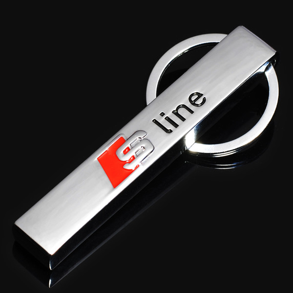 Metal S line Car Key Chain Ring Fob Car Keychain for Audi Sline RS Logo Keyring A3 A4 A6 A7 A8 TT RS Q5 Q7 Car Styling