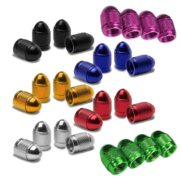 Universal Aluminum Alloy Auto Car Tyre Valve Caps Tire Dustproof Cover Accessires 4 Pcs