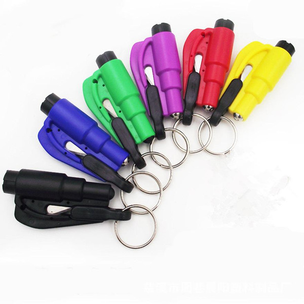 New Car Escape Tool Keychain Glass Breaker & Seatbelt Cutter Hammer ABS Metal and can drop ship