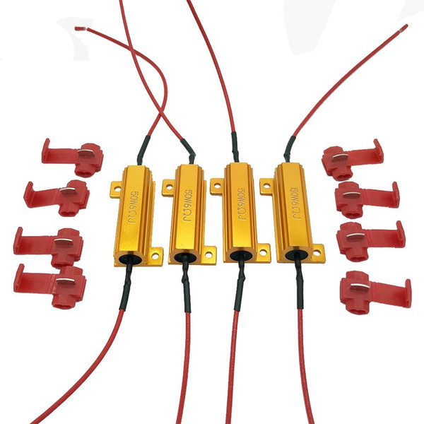 50W 6Ohm LED Load Resistors for LED Turn Signal Lights or LED License Plate Lights or DRL (Fix Hyper Flash, Warning Cancellor)