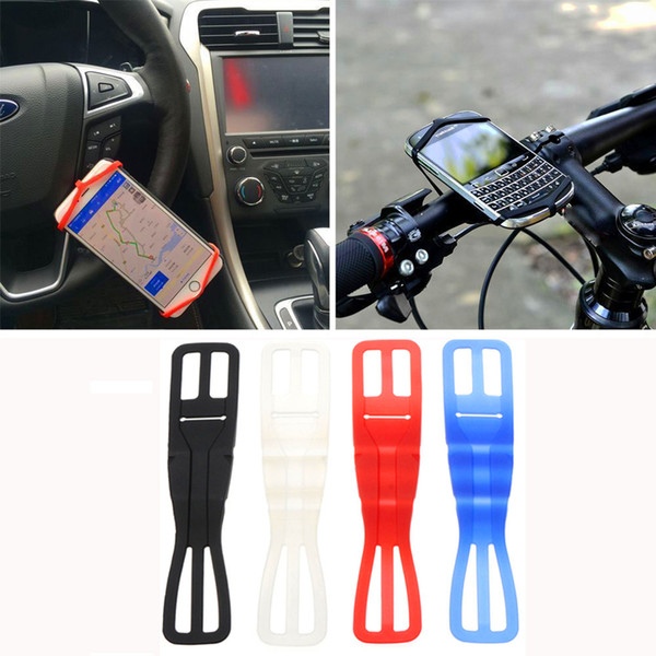 Universal Silicone Rubber Elastic Bicycle Motorcycle Bike Mount Phone Holder Security Band For Mobile Phone Outdoor Tools Car Mount Holder