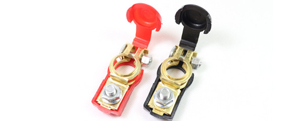 Automotive battery pile header battery clamp copper pile header battery clip positive and negative black and red with protective cover