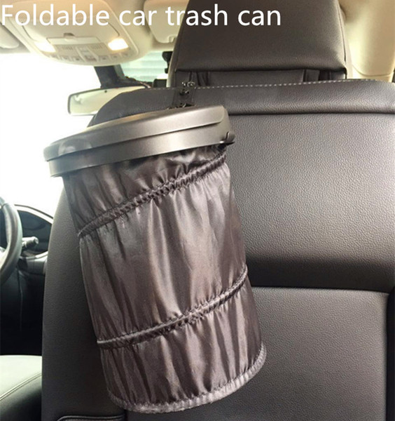 Car Trash Bin Cans Folding Garbage Dust Holder Rubbish Cases Car Organizer Storage Bag Seat Waste Auto Interior Rubbish Barrel