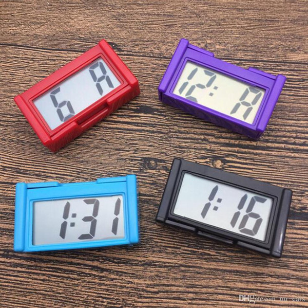 Car Auto Desk Dashboard LCD Screen Digital Clock Self-Adhesive Bracket Plastic Car Clock Car Interior Accessories 1200pcs