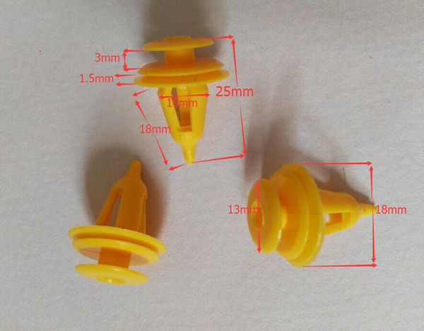 Free Shipping Universal Superior Quality Brand New Yellow 100Pcs/Set Car Auto Plastic Rivets Door Trim Panel Push Pin Clips