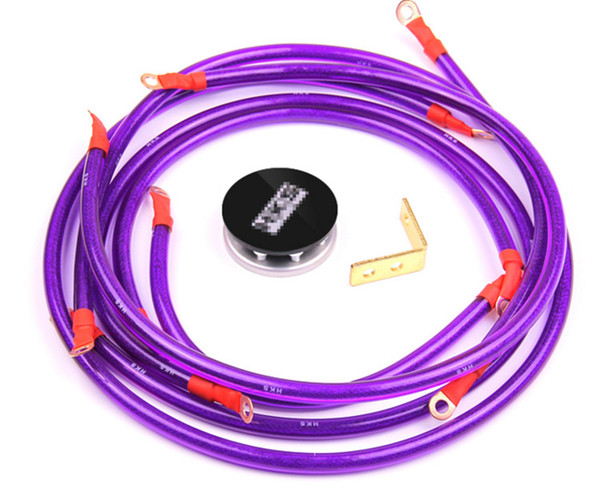 Racing universal Grounding Cable Wire Kit For Universal Car Earth System Grounding Cable Purple High Quality 6 points