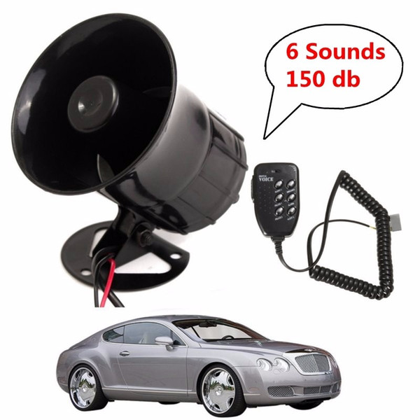 Freeshipping 12V 6 Sounds Car Vehicle Motor Motorcycle Van Truck Electronic Wehicle Bell Horn Alarm Loud Speaker Sire