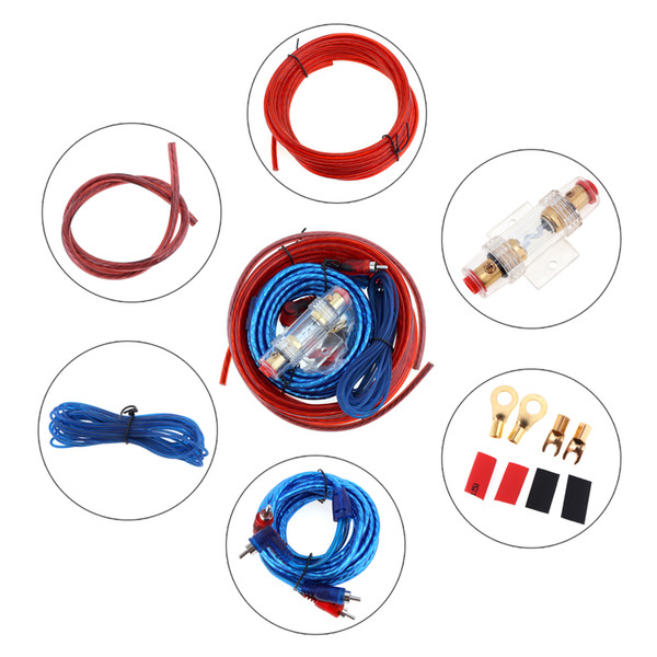 1 Set of Car Power Amplifier Car Speaker Woofer Cables Car Power Amplifier Audio Line Power Line with Fuse Suit Installation Kits AIP_202