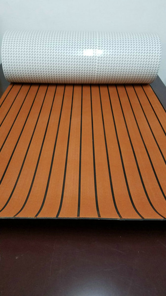 Marine Boat Yacht RV Caravan EVA Faux Teak Decking Carpet Sheet MLS Light Grey With Black Stripes 35