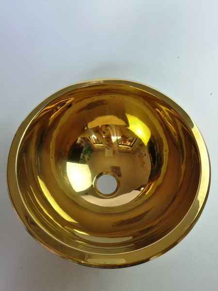 RV Caravan Camper Boat SS Round Golden Hand Wash Basin Kitchen Sink 300*150mm GR-532AG