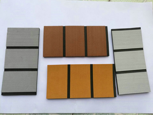 Free Shipping EVA Foam Faux Teak Decking Sheet Dark&Light Brown,Light Grey Samples Order