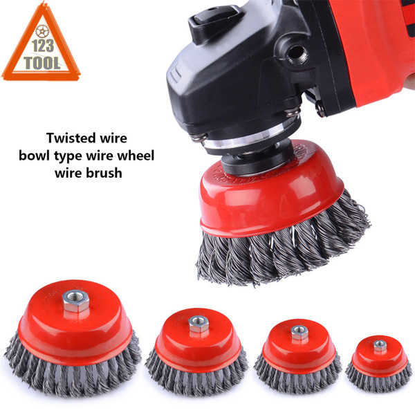 1*Rotary Knot Flat Cup Wire Wheel Brush For Angle Grinder Rust Removal Metal Polishing 75mm Steel Wire Knot Flat Wheel Cup Brush