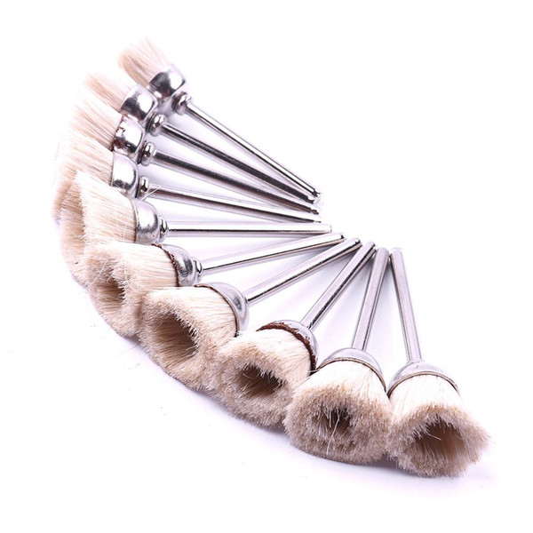 4/6/8Pcs 3mm Shank Pure Wool Polishing Buffing Brushes Set With 5cm Length Metal Jewelry Dust Cleaning Dremel Rotary Tools