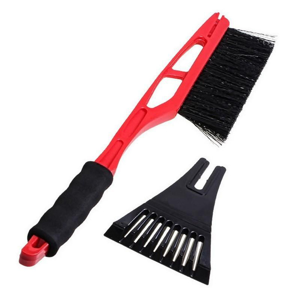 2-in-1 Snow Removal Shovel Multifunctional Ice Shovel and Snow Brush with Sponge Anti-slip Handle for Car Truck Windshield