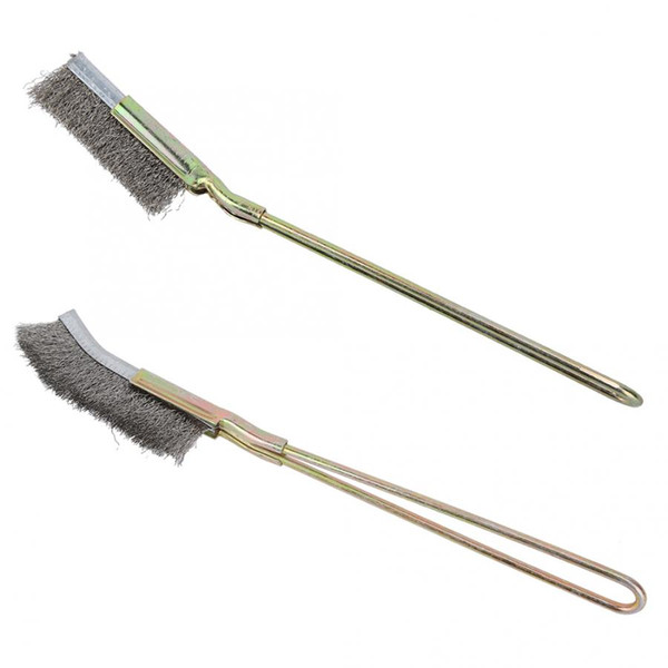 Curved / Straight Head Steel Soft Bonsai Brush Garden Cleaning Tool