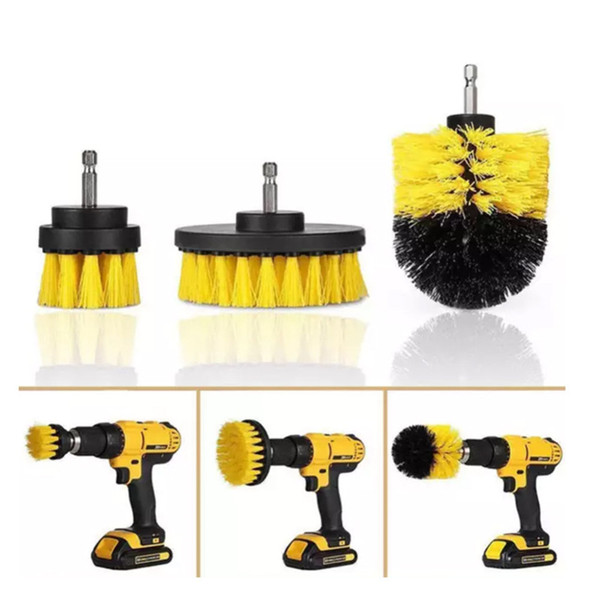 Electric Drill Brush Kit Plastic Round Cleaning Brush For Carpet Glass Car Tires Nylon Brushes Power Scrubber Drill For Machine