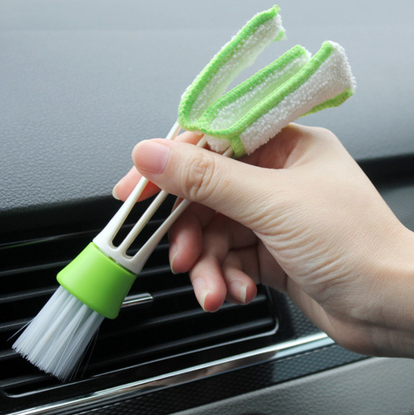 Car Interior Cleaning Tools Air Outlet Double Brush Instrument Dust Removal Brush Soft Air Conditioning Cleaning