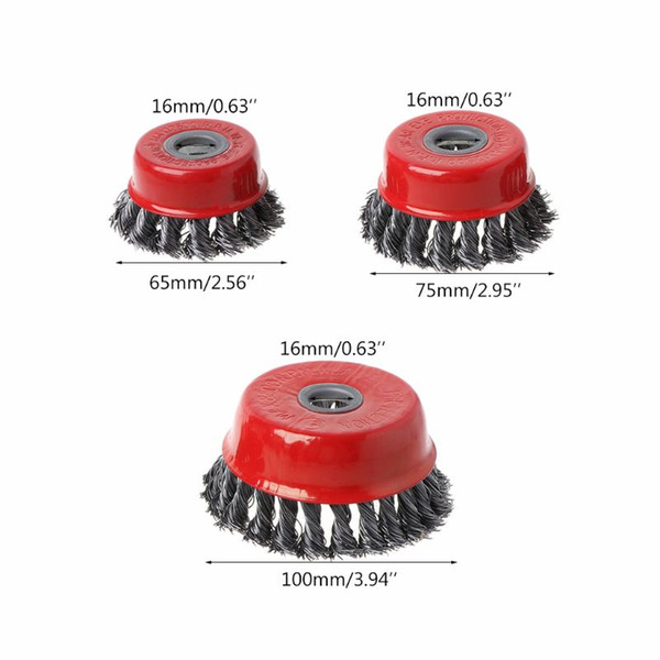 Stainless Steel Wire Polishing Bowl Brush Twisted Wire Shape Wheel with 16MM Hole for Polished Derusting Tools 649E