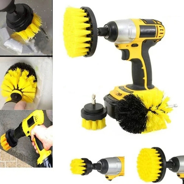 3pcs/Set 3 Colors Electric Drill Brush Cleaning Brushes Set Useful Churn Drilling Obstinate Stain Power Scrubber