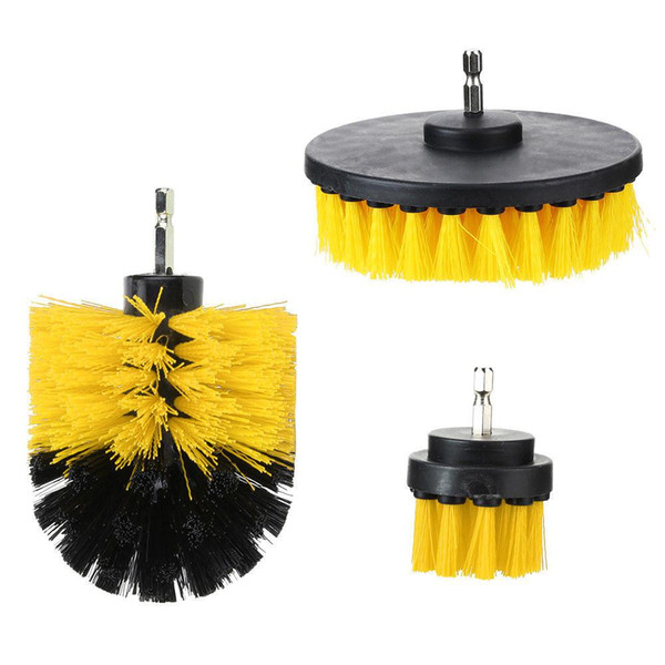 3pcs/lot Drill Power Scrub Clean Brush For Leather Plastic Wooden Furniture Car Interiors Cleaning Power Scrub Cleaning Kit