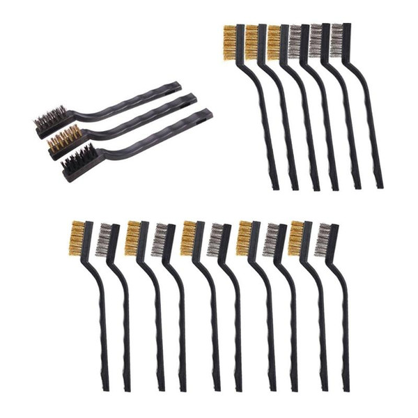 3/6/10pcs Brass Wire Brushes Copper Stainless Steel Wire Brushes for Industrial Devices Surface/Inner Polishing Cleaning
