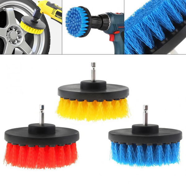 4 Inch Power Scrubber Brush 3 Random Color for Cleaning Bathroom Carpet Tile Sink Plastic Mechanical Tool Brush
