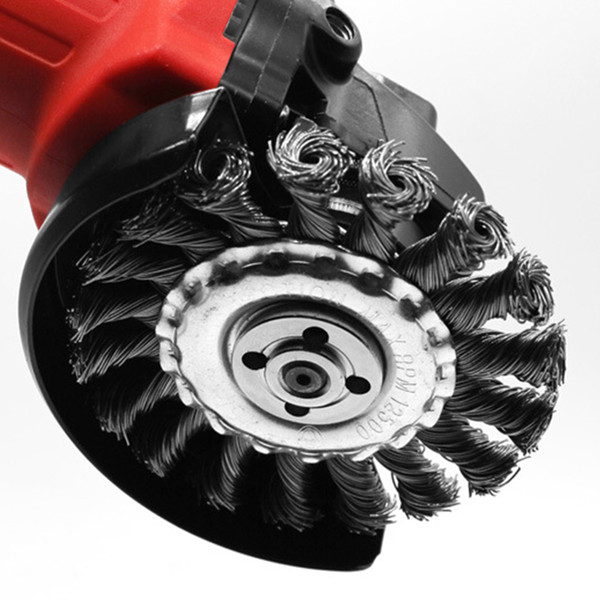 Knotted Bench Steel Wire Brush Deburring Derusting Angle Grinder Cleaner Accessories 125mm Rust Removal Wheel Metal Disc Brush