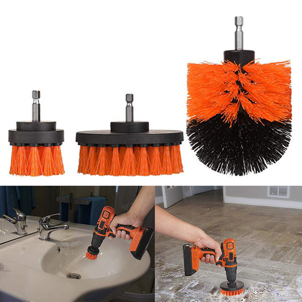 3pcs/set Electric Drill Brush Grout Power Scrubber Cleaning Brush Tub Cleaner Tool scrubber washing