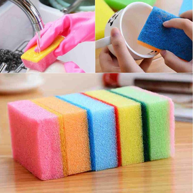 5pcs Sponge Home Bar Kitchen Cleaning Products Random Color Dish Towel Tools NEW Drop Shipping HG-1274