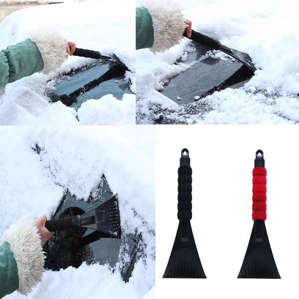 Black/Red Portable Durable EVA Handle Car Auto Windshield Body Winter Universal Snow Remover Scraper Ice Fog Shovel Window Cleaning Tool