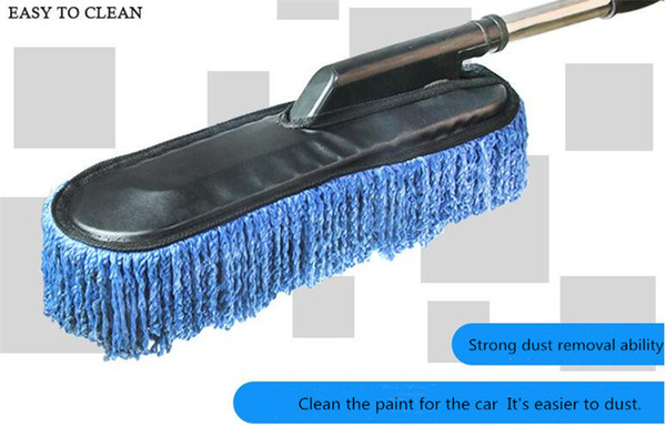 Car retractable flat wax drag nanowires dust removal wax drag car wash duster wax brush removable folding