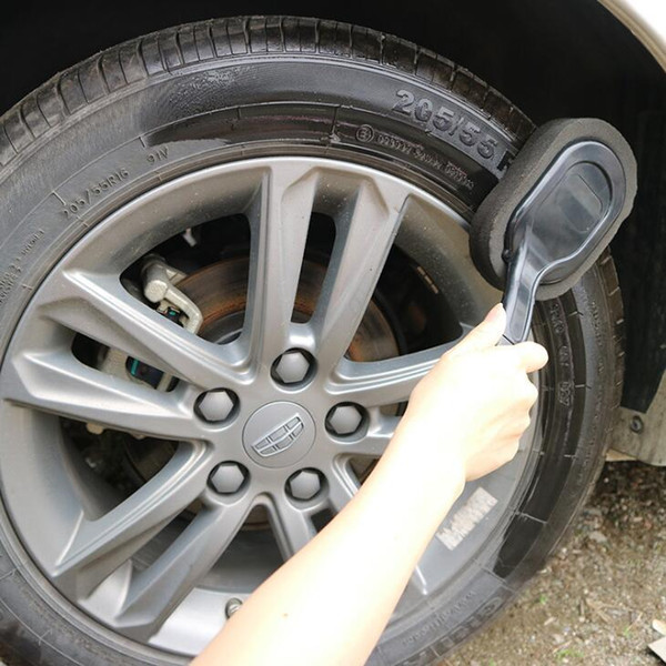 Car sponge with long handle Car Tire Waxing Polishing Compound Washing Sponge Car tire wax brush