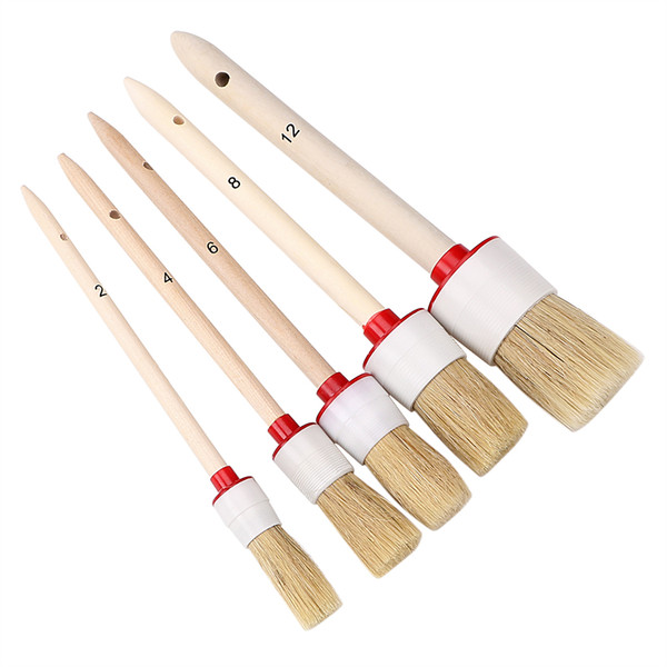 Car Brush Soft Bristle Wood Handle Auto Care for Interior Dashboard Rims Wheel Air-Conditioning Engine Wash Auto Detailing